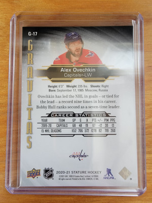 2020-21 Upper Deck Stature Gravitas Alex Ovechkin Washington Capitals back