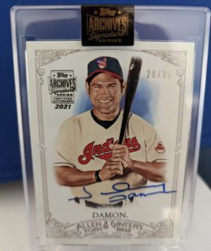 Johnny Damon Allen and Ginter Sealed Auto /90 front
