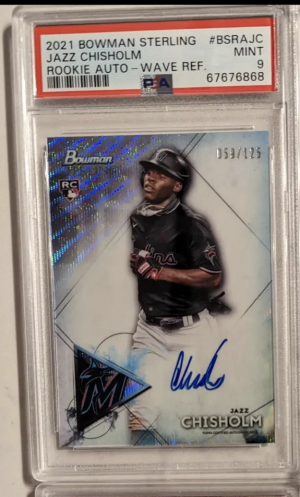 Jazz Chisolm Bowman Sterling Rookie wave /125 Auto PSA 9 front