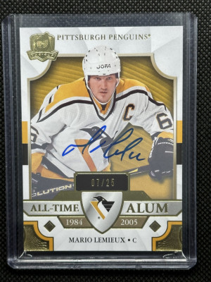 Mario Lemieux 19/20 The Cup All Time Alum auto front