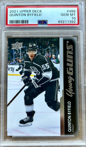 2021 Upper Deck Series 2 Young Guns Quinton Byfield #488 PSA 10 front