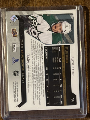 Tyler seguin SP Authentic Auto Patch back
