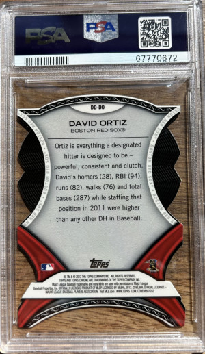 2012 TOPPS CHROME DYNAMIC DIE CUTS DAVID ORTIZ HOF PSA 10 back