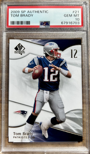 2009 SP AUTHENTIC #21 TOM BRADY PATRIOTS PSA 10 front
