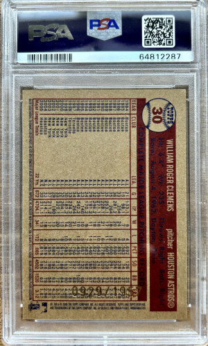 2006 TOPPS HERITAGE CHROME #30 ROGER CLEMENS ASTROS #/1957 PSA 10 back