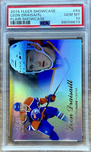 2014 FLEER SHOWCASE FLAIR #69 LEON DRAISAITL RC PSA 10 front