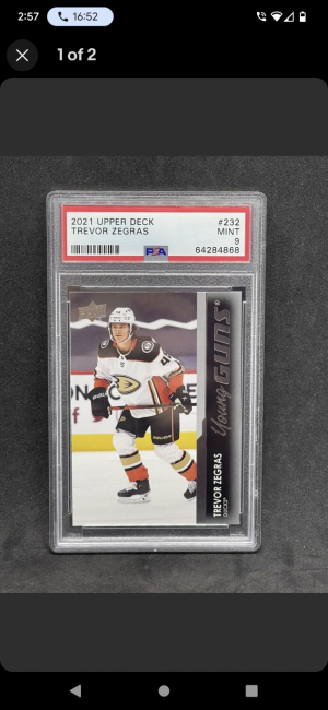 Trevor zegras psa 9 young guns front