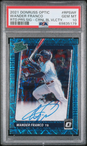 Wander Franco Rated Prospect Carolina Blue Velocity Auto /15 PSA 10 front