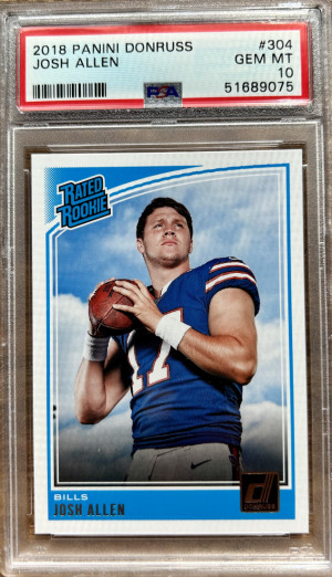 2018 PANINI DONRUSS #304 JOSH ALLEN RC BILLS PSA 10 front
