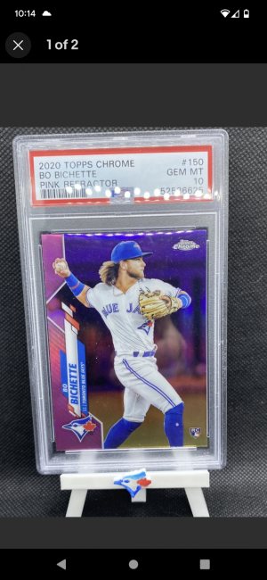 No bichette Topps Chrome pink PSA 10 back