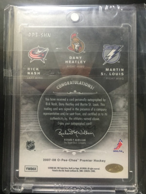 Rick Nash / Dany Heatley / Martin St. Louis back