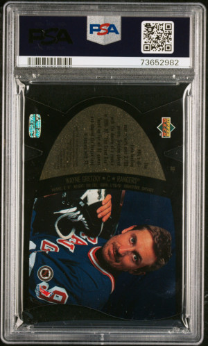 1997-98 Upper Deck SPX Wayne Gretzky GOLD Hologram Die-Cut PSA 8 back