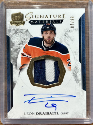 Leon Draisaitl 2017-18 Upper Deck The Cup Signature Materials Patch Auto /99 front