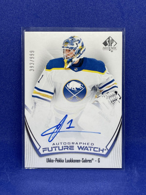 2021-22 Upperdeck SP Authentic Ukko-Pekka Luukkonen Future Watch auto /999 front