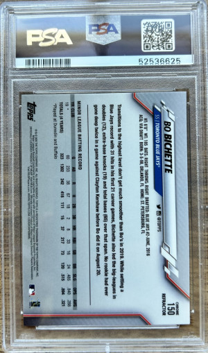 Bo Bichette 2020 Topps Chrome Pink Refractor Rookie PSA 10 back