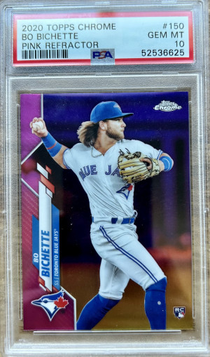 Bo Bichette 2020 Topps Chrome Pink Refractor Rookie PSA 10 front