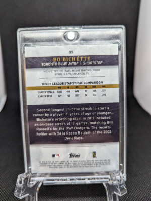 Bo bichette Topps File label rookie /25 ssp back