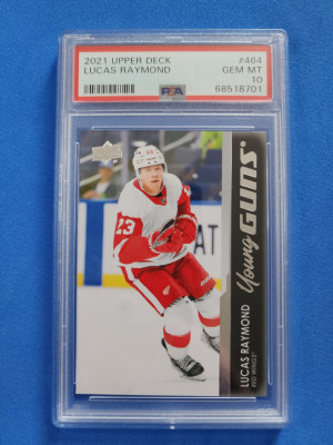 2021-22 Upper Deck Young Guns Lucas Raymond #464 Rookie PSA10 front