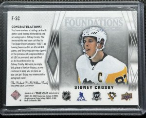 Sidney Crosby 20/21 The Cup Foundations /15 back