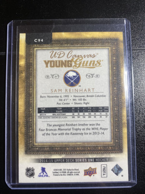 Sam Reinhart 14-15 UD S1 Young Guns Canvas back