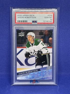 2020-21 Upper Deck Jason Robertson Young Gun PSA 10 front