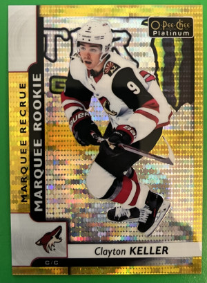 Clayton Keller OPC Platinum Marquee Rookies Seismic Gold #50/50 front