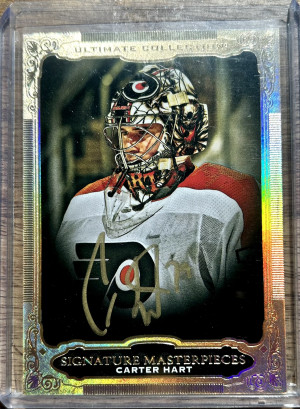 2020-21 Upper Deck Ultimate Collection Signature Masterpieces Carter Hart Auto front
