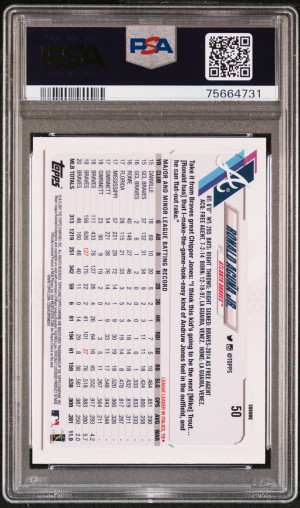 2021 Topps Chrome Ronald Acuna X-Fractor PSA 10 back