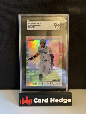 2021 Bowman’s Best Julio Rodriguez #49 Refractor SGC 9 front