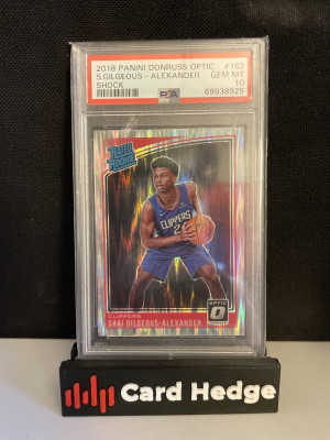2018 Donruss Optic Shai Gilgeous-Alexander Shock RC #162 PSA 10 front