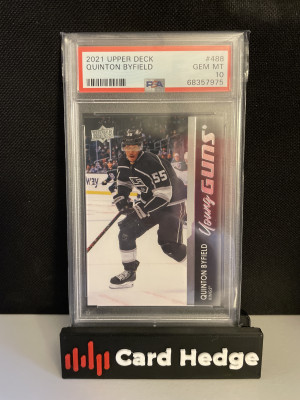 2021 Upper Deck Quinton Byfield RC #488 PSA 10 front