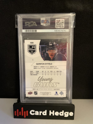 2021 Upper Deck Quinton Byfield RC #488 PSA 10 back