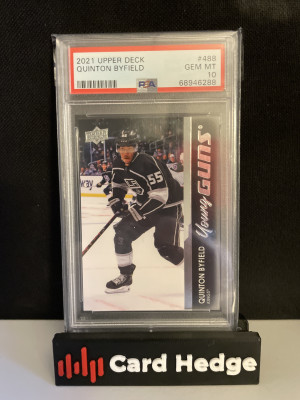 2021 Upper Deck Quinton Byfield RC #488 PSA 10 front