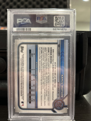 KAHLIL WATSON 1st Bowman Chrome LAVA REFRACTOR /399 SSP PSA 10!!!!!!!!! back