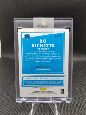 2020 Donruss Optic Rated Rookie Autograph Bo Bichette RC Auto back