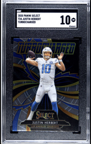 2020 Panini Select Justin Herbert Turbocharged Rookie #T25 front