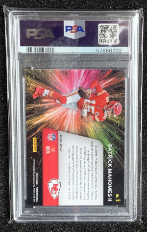 2020 Panini Prizm Patrick Mahomes Green Fireworks back