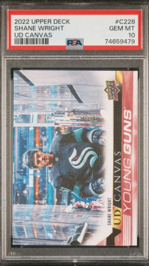 Shane Wright 2022-23 Upper Deck Young Guns Canvas Rookie Card PSA 10 front