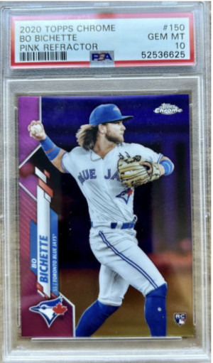 Bo bichette Topps Chrome 2020 pink rookie PSA 10 back