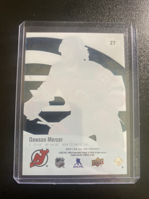 Dawson Mercer 21-22 UD Ice Premieres 44/149 back