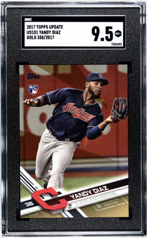 2017 Topps Update Yandy Diaz RC #US151 Gold /2017 SGC 9.5 front