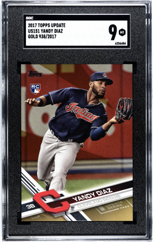 2017 Topps Update Yandy Diaz RC #US151 Gold /2017 SGC 9 front
