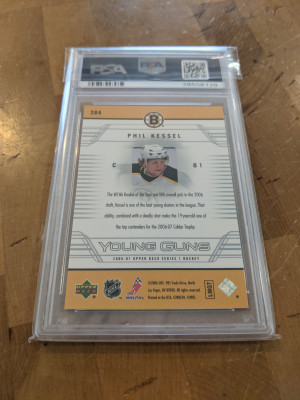 06-07 Upper Deck Young Guns Phil Kessel #204 PSA 10 back