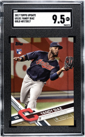 2017 Topps Update Yandy Diaz RC #US151 Gold /2017 SGC 9.5 front