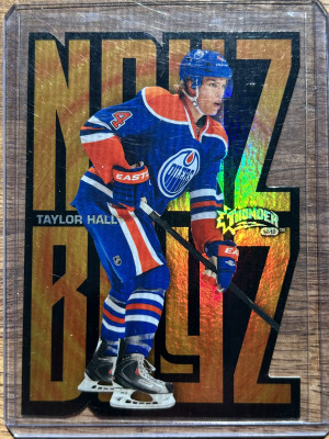 2012-13 Fleer Retro 1998-99 Skybox Thunder Noyz Boyz Design Taylor Hall #19NB front