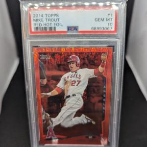 Mr. Mike Trout 2014 Red Hot Foil PSA 10 back