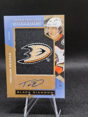 Trevor Zegras 2021-22 Black Diamond Hockey RTL-TZ Rookie Auto Team Logo Jumbo /99 front
