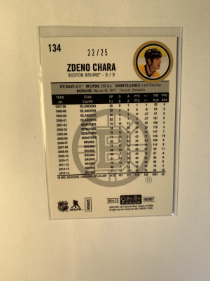2014-15 Zdeno Chara OPC Platinum Black Ice /25 back