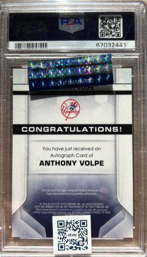 2020 ANTHONY VOLPE BOWMAN STERLING PROSPECT AUTO AV GOLD REFRACTOR /50 PSA 9 back