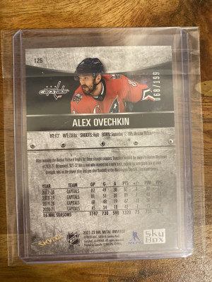 Alex Ovechkin Purple Spectrum /199 Skybox Metal Universe back